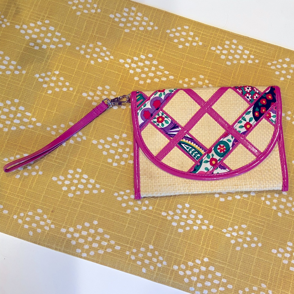 Vera Bradley rattan clutch